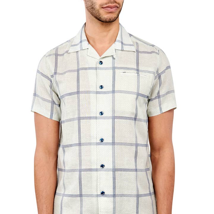 BENSON CHECK LINEN CAMP SHIRT for wholesale by Brooklyn Brigade