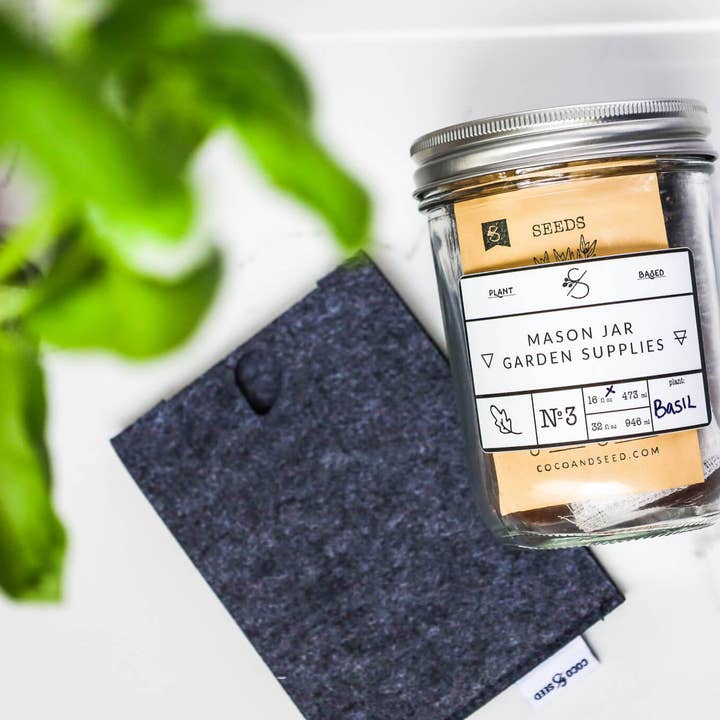 Coco and Seed - Wholesale Plant Seeds - Mason Jar Indoor Herb Garden Supplies Kit with jar3