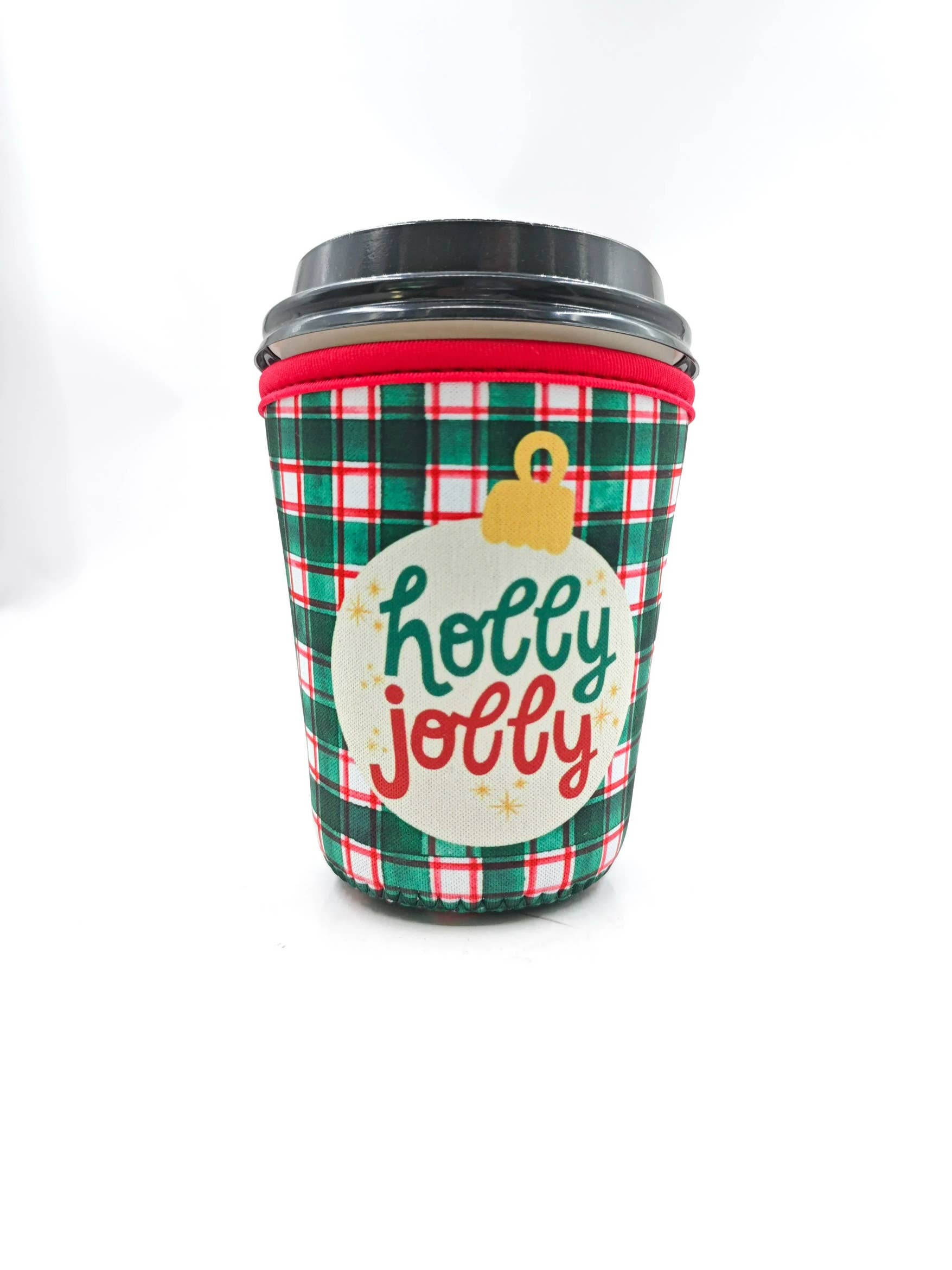 Kayla Noelle Co – wholesale Drink huggers & koozies – Holly Jolly Reusable Coffee Sleeve 1