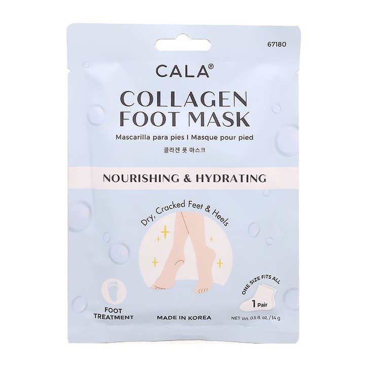 PINEAPPLE Beauty - Wholesale Foot Mask - CALA 67180 Collagen Moisturizing Foot Mask - 6pc