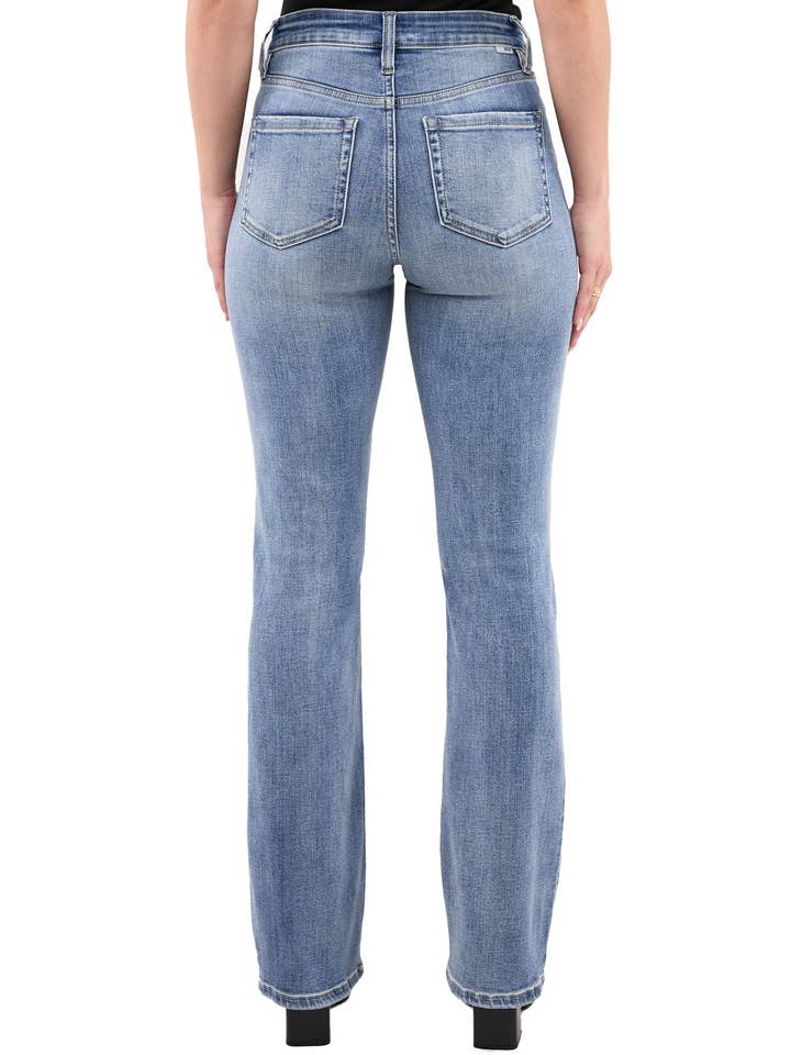 Ripped Medium Wash Jean évasé taille haute déchiré Mia en vente sur Faire2