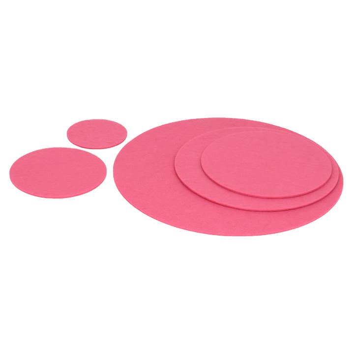 Filz Untersetzer / Tischset Pink, Rund, Größenauswahl für den Großhandel von Filzschneider