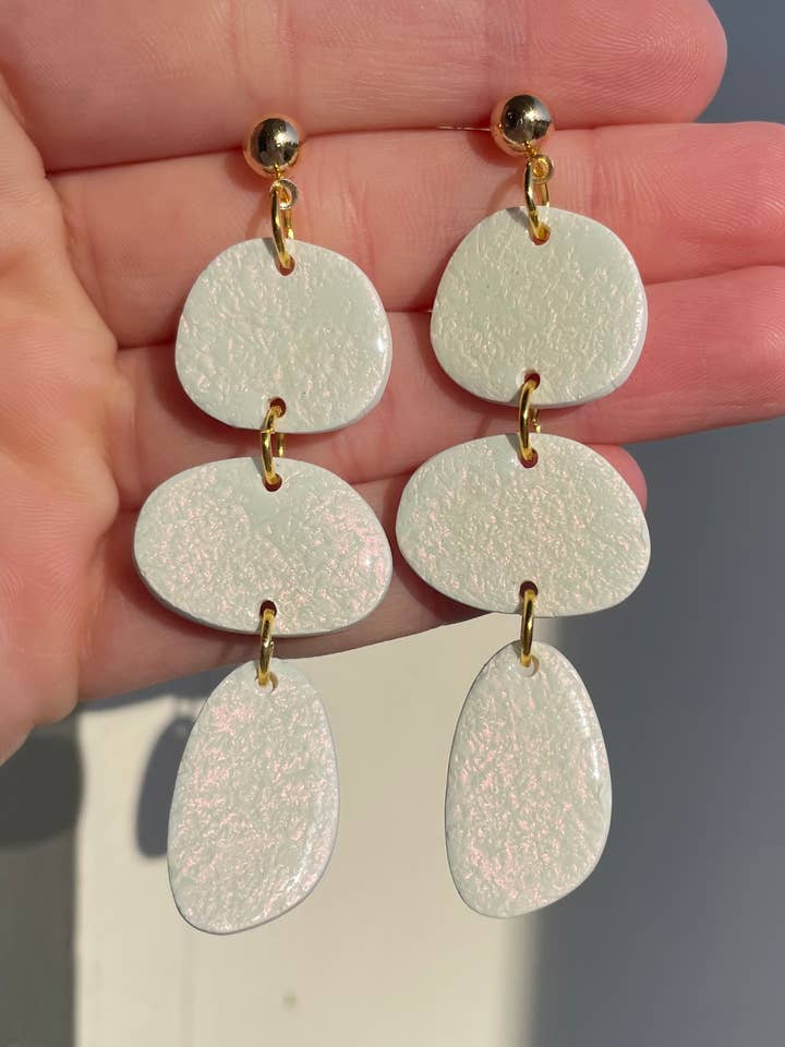 Pearl Boho | Dangle Clay Earrings for wholesale by KBH CREATIONS