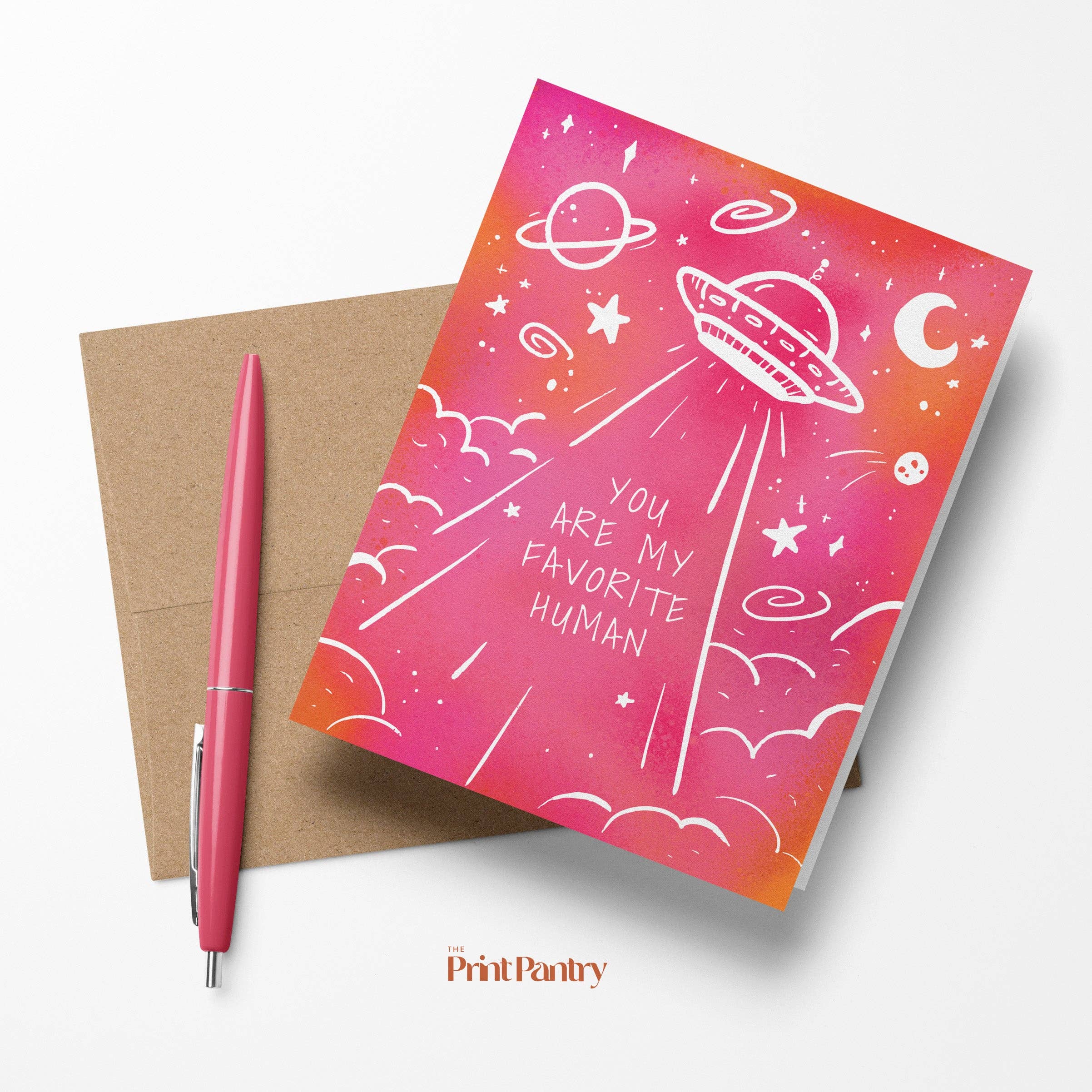 The Print Pantry - Wholesale Love Card - "You Are My Favorite Human" Greeting Card1