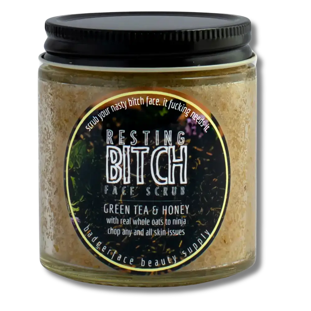 Badgerface Beauty Supply - Wholesale Facial Exfoliant/Scrub - Gezichtsscrub met groene thee en havermout. Scrub met havermout en honing.1