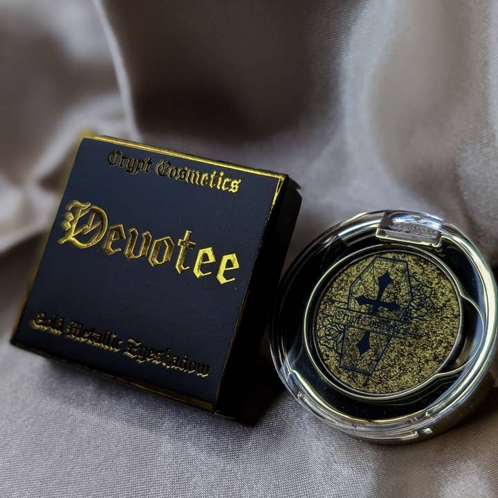 Devotee - Metallic gold eyeshadow single for wholesale by Crypt Cosmetics