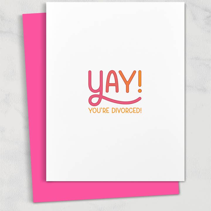 Evviva! Sei divorziato! Biglietto di auguri per la vendita all'ingrosso da parte di Square Peggy