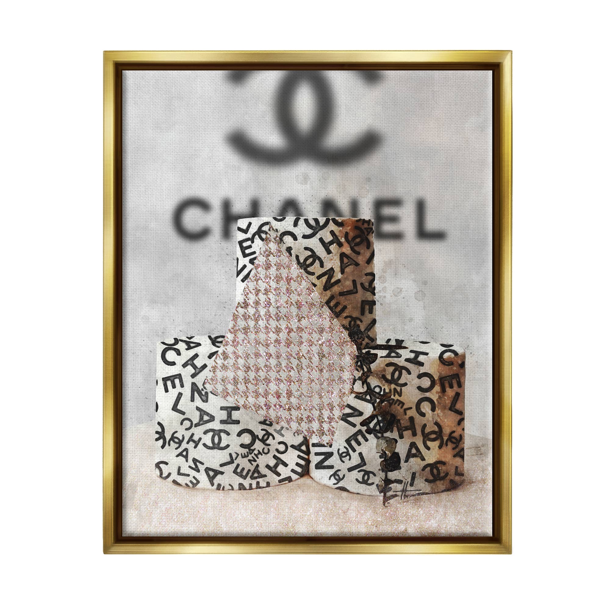 Stupell Industries – Impressão artística por atacado – Detalhe do designer de papel higiênico de moda para a frente flutuante2