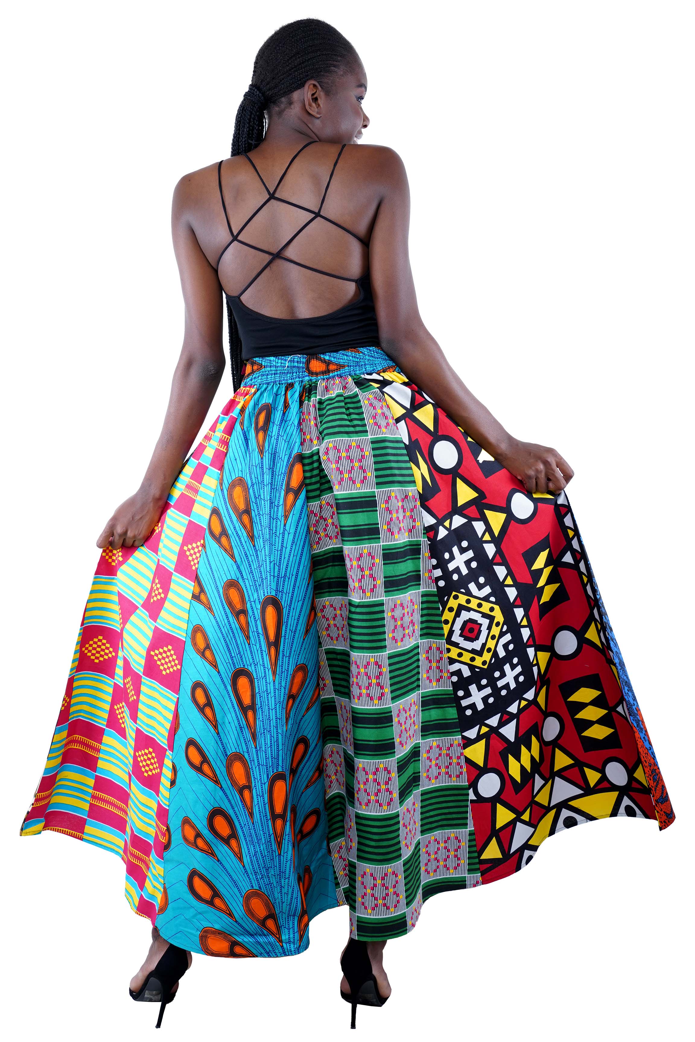 Satsuma Wholesale – Großhandel Rock – Damen – Afrikanischer Ankara Damen Traditioneller Lässiger Langer Maxirock3