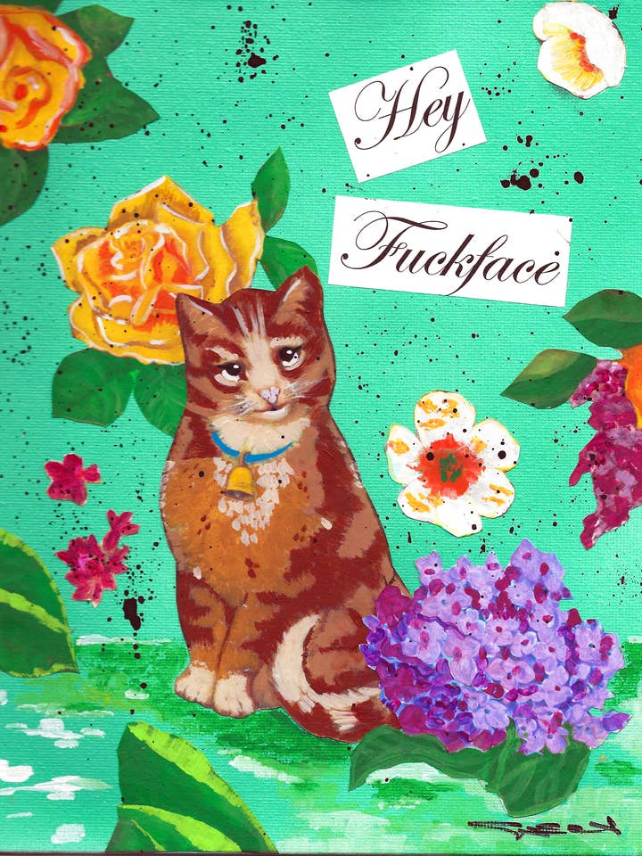 Fuckface Nasty Kitty Grußkarte für den Großhandel von Gascot Inc.