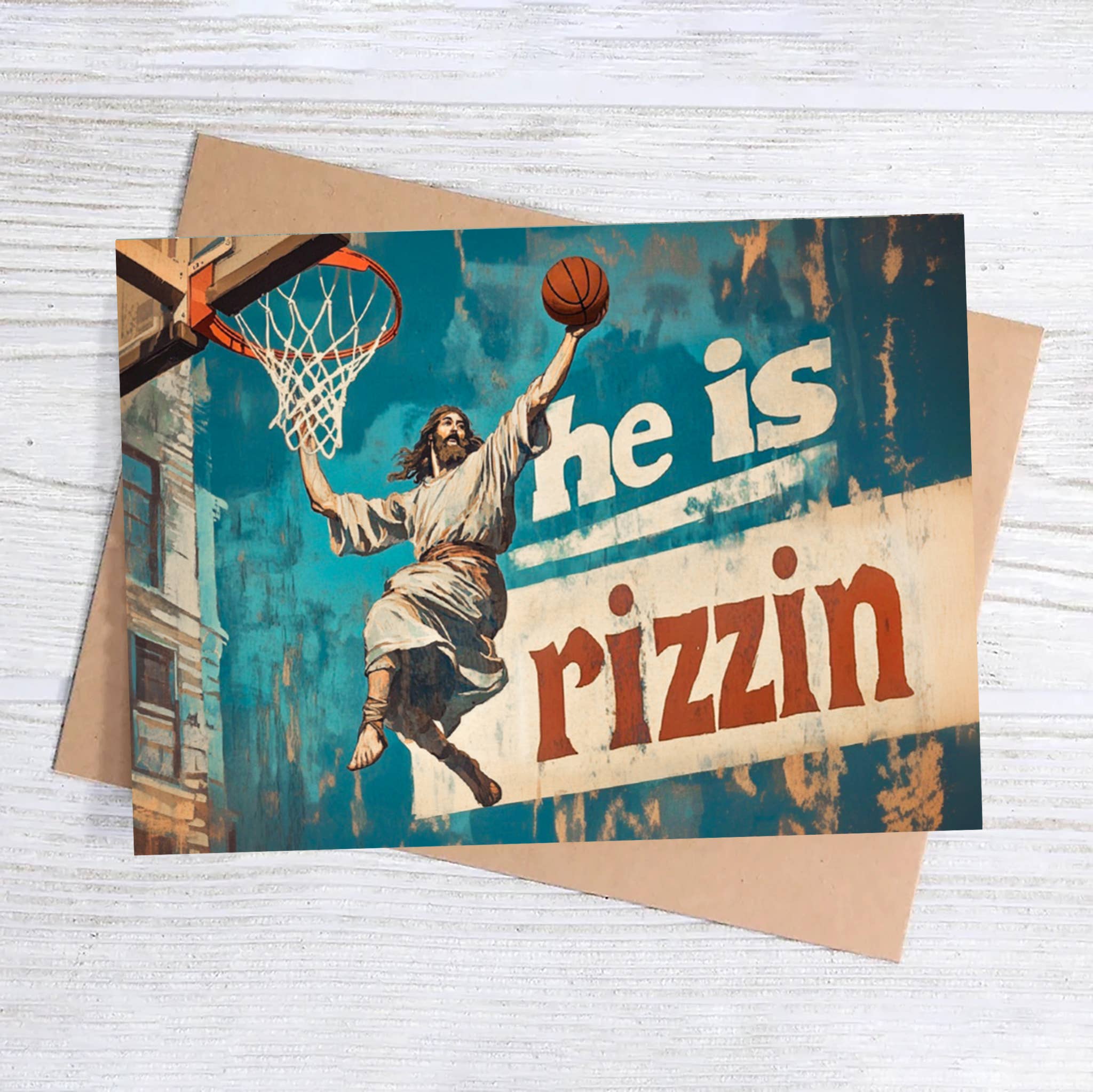 Bad Betty Greeting Co. - Wholesale Easter Card - He Is Rizzin - Funny Easter Jesus Greeting Card 1