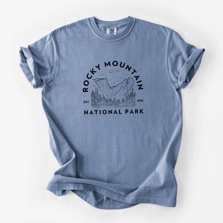Rocky Mountain National Park - Unisex Comfort Colors Garment-Dyed Heavyweight T-shirt for wholesale by Because Tees