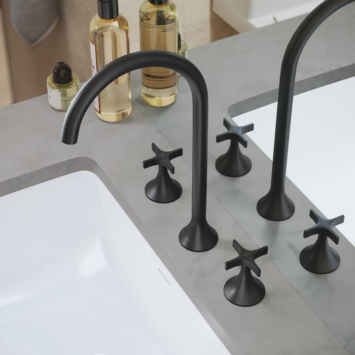 Daxton 8 in. Widespread Cross Handle Bathroom Faucet for wholesale by Swiss Madison
