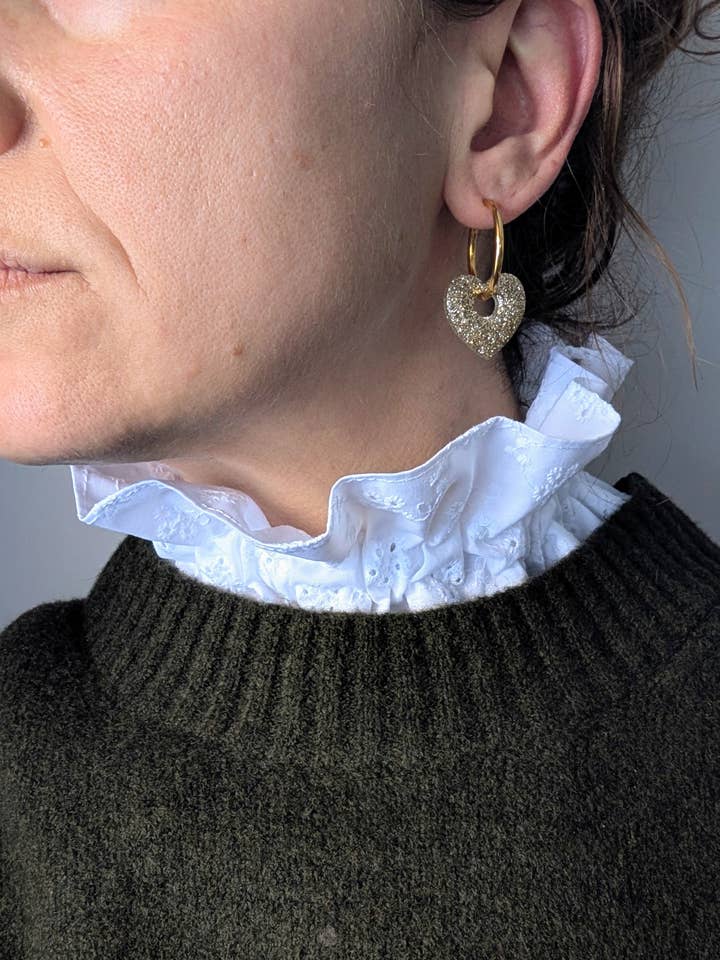 Colar removível branco bordado por atacado de L'atelier Nounille