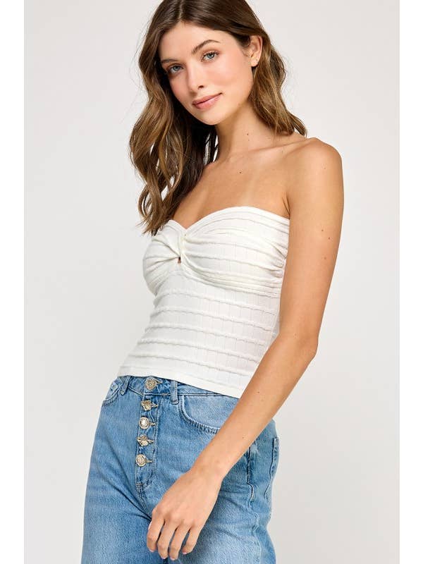 Miss Love - Wholesale Knit Top - Women's - Twist Front Sweater Tube Top79