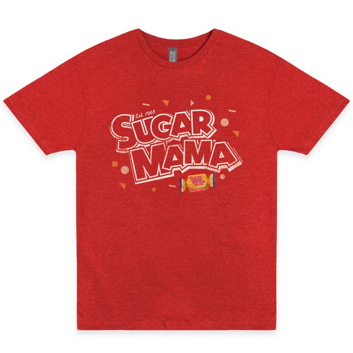 Heather Red Sugar Mama Who's Your Mama? Tee for wholesale on Faire