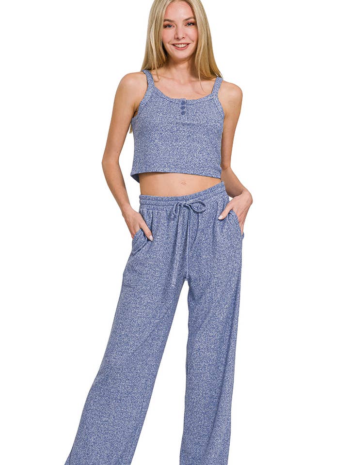 ...SI-26313 Crop Tank Top & Wide Drawstring Pants 2PC Set for wholesale by 42POPS