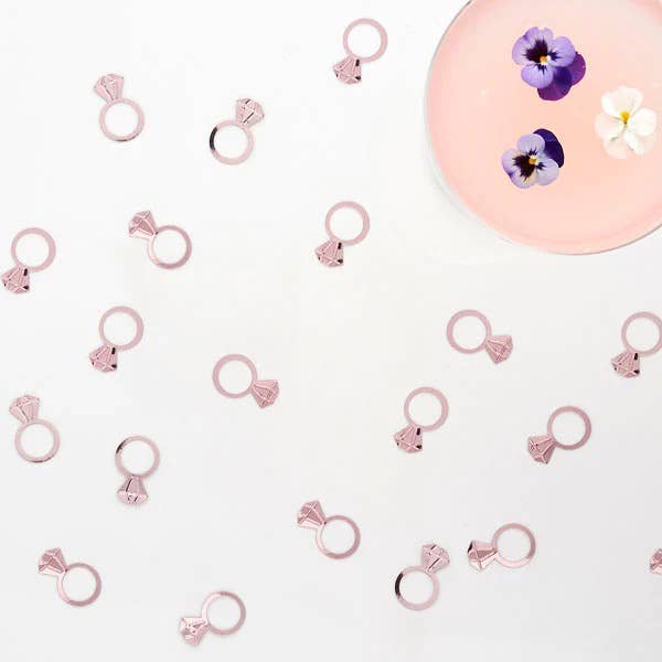 Hootyballoo by Club Green - Wholesale Band/Stacked Ring - Rose Gold Ring Confetti 14G