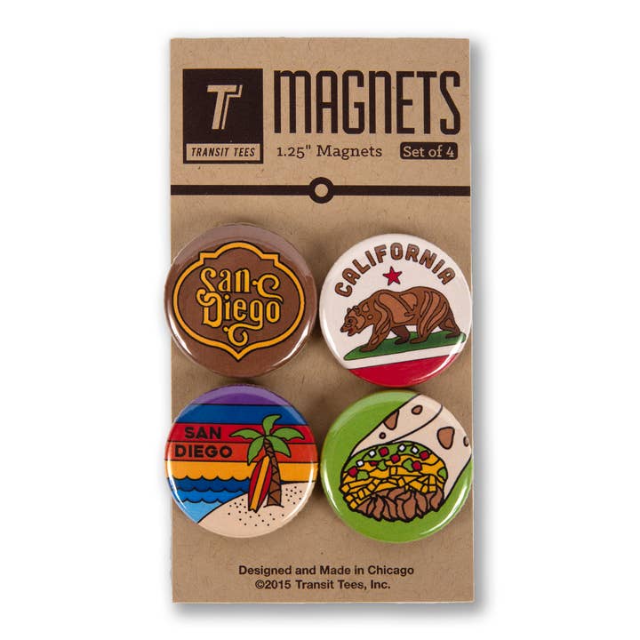 Pure San Diego Magnet Pack for wholesale by Transit Tees