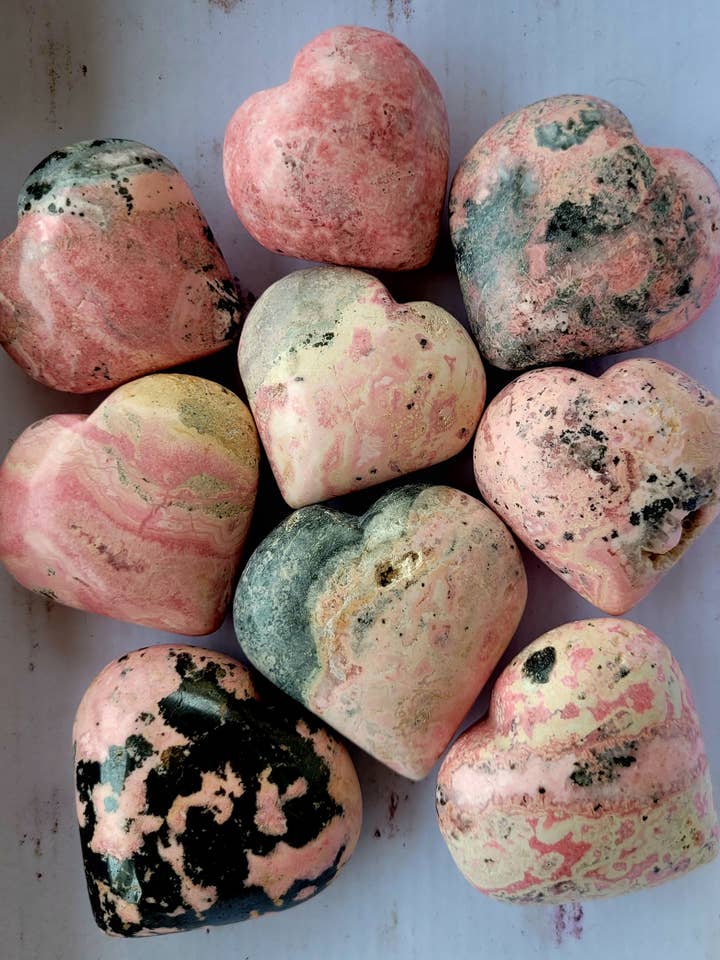 Rhodonite Hearts for wholesale by ZARDENIA