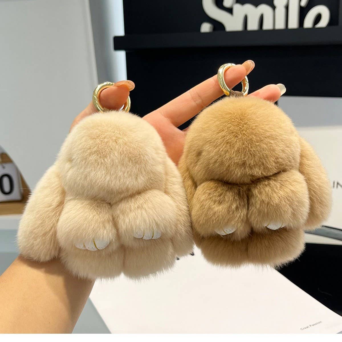 ACCITY - Wholesale Keychain - Unisex - NEW MINI CUTE PLUSH BUNNY CAR KEYCHAIN PENDANT_CWMM244818