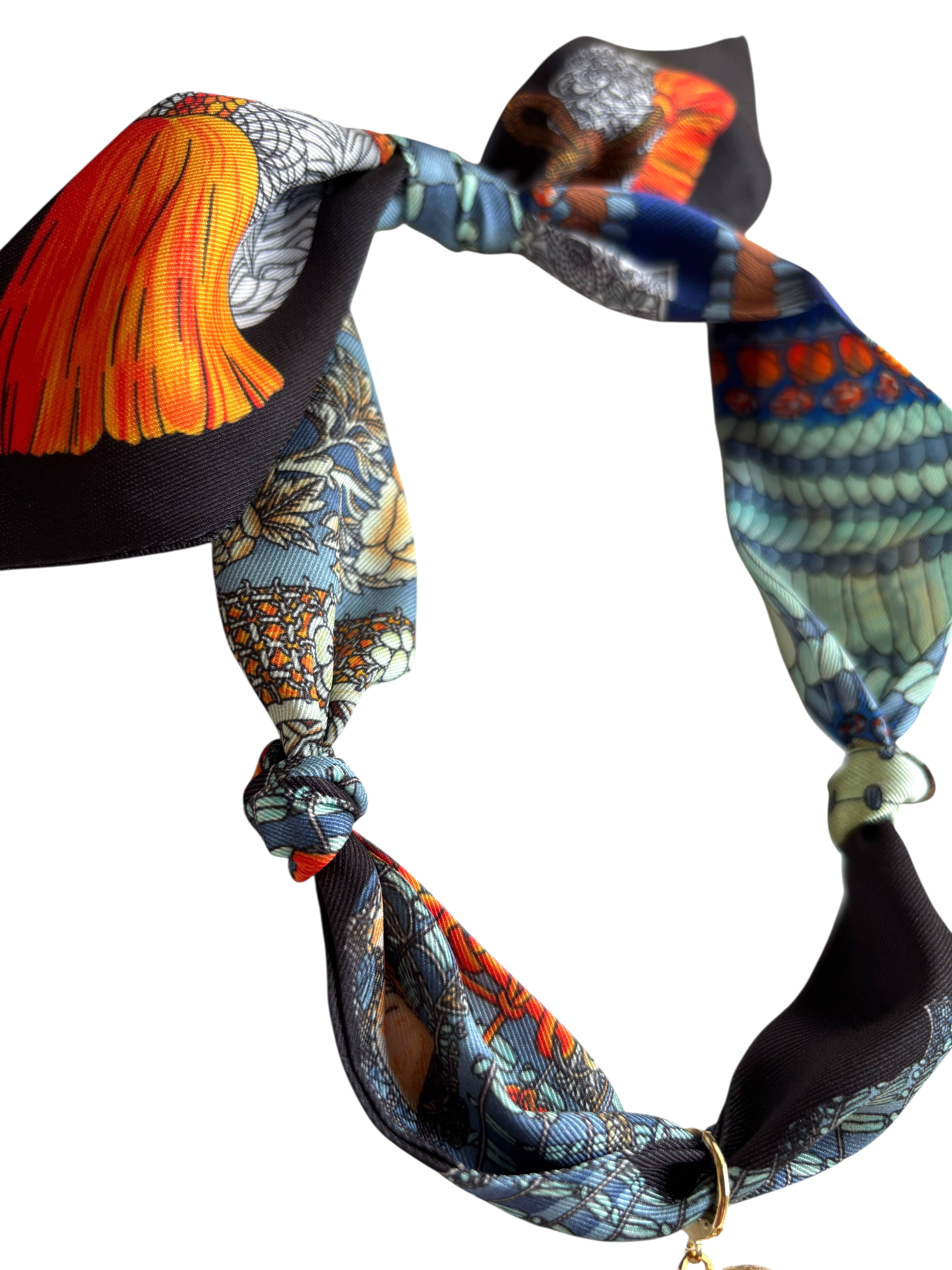 Nora James jewelry - Wholesale Pendant/Charm Necklace - Drift Scarf Necklace with Gold Puffy Heart Pendant0