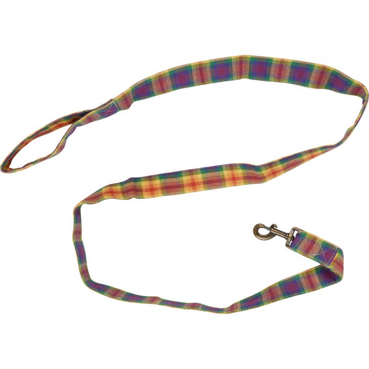Rainbow Plaid Dog Leash for wholesale by Primitives by Kathy