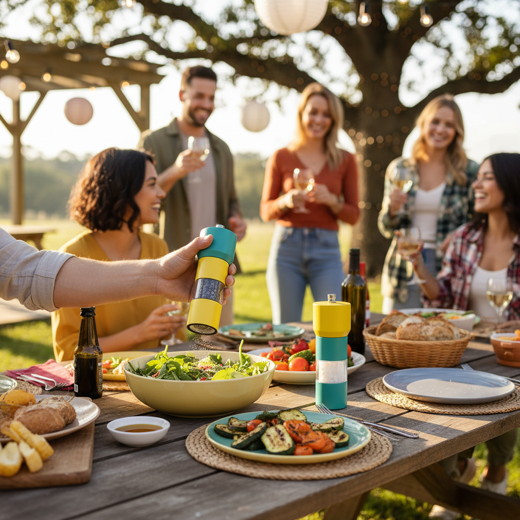 Kadra Kitchenware - Wholesale Salt & Pepper Shaker Set - Mitbak - Salt And Pepper Grinder, Blue And Yellow, 2 Pc2