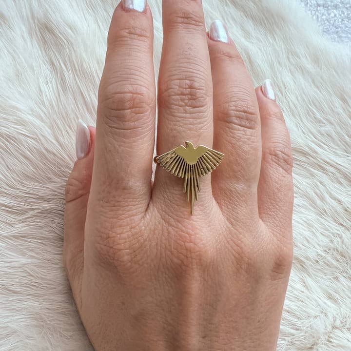 Baizaar - Wholesale Cocktail/Statement Ring - Brass Eagle Ray Ring1