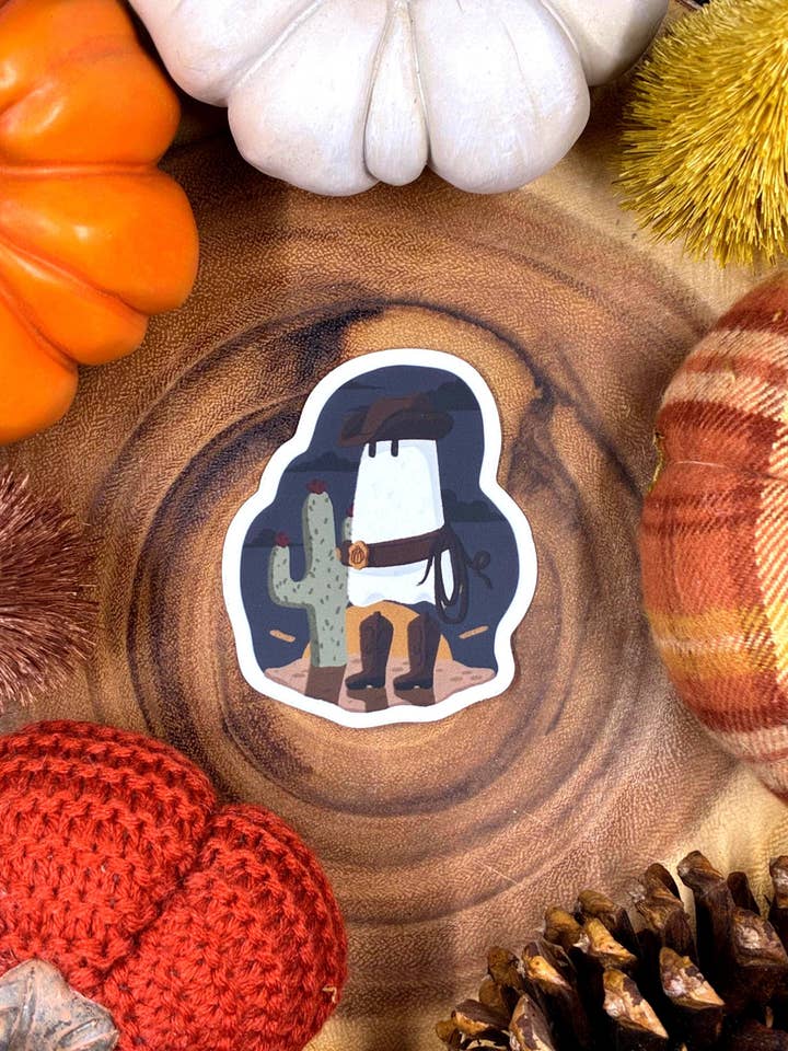 Rootin' Tootin' Ghost Sticker for wholesale by Burning Branches Creatives