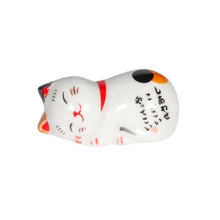 Lucky Cat Porcelain Chopsticks Rest 2"L (12/288) for wholesale by Urban Tokyo