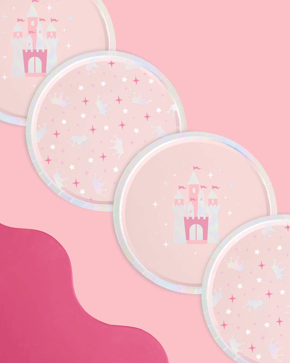 xo, Fetti - Wholesale Disposable Plate - Princess Plates - 24 paper plates, kids queen crown party