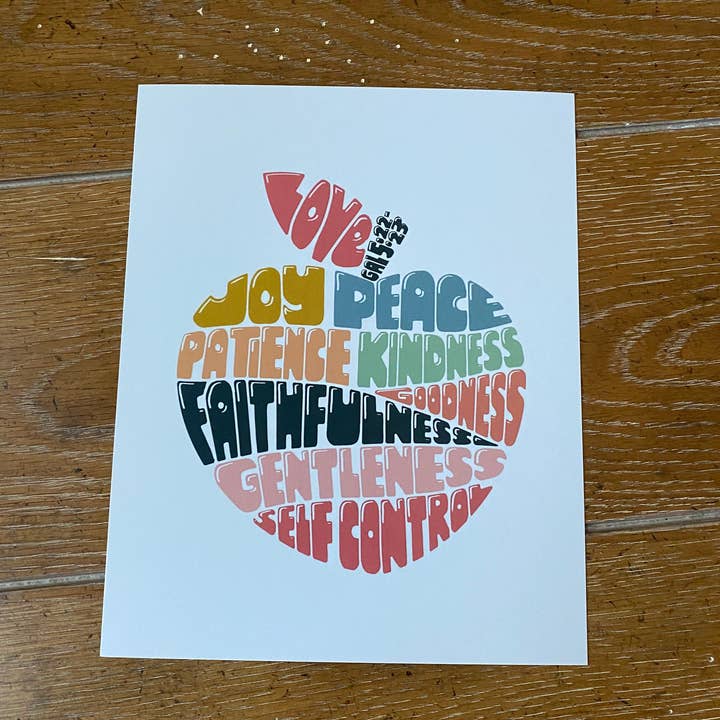 Impression lettrée à la main sur Fruit of the Spirit, décoration murale pour la vente par Art and Soul
