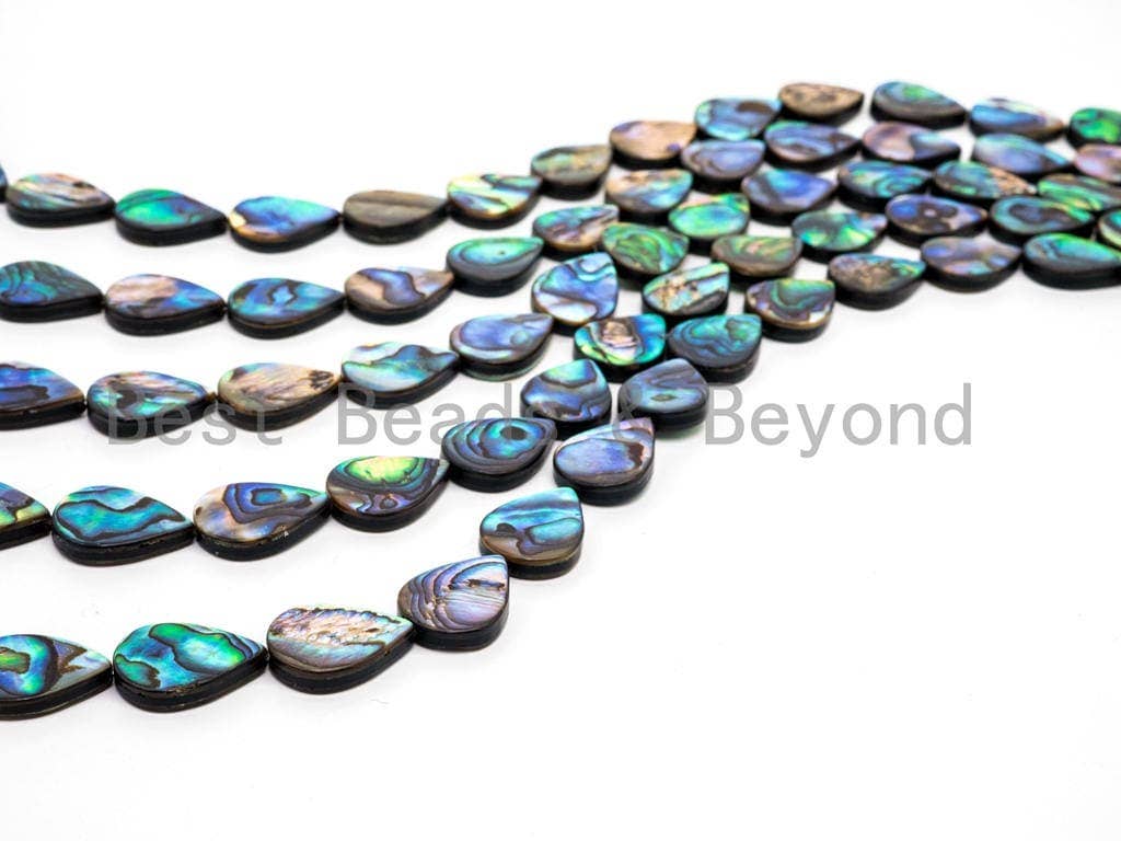 BestBeads&Beyond - Wholesale Beads - Natural Flat Teardrop Abalone Shell beads, 8x12mm/10x14mm/12x16mm/13x18mm Teardrop Smooth Shell Beads, loose abalone, 16inch strand,SKU#R3