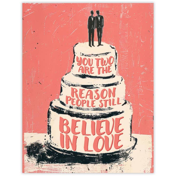 Geloof in Liefde – Gerecyclede Huwelijkskaart voor Homoseksuele Pasgetrouwden voor wholesale door Scarecrow & Nut Tree