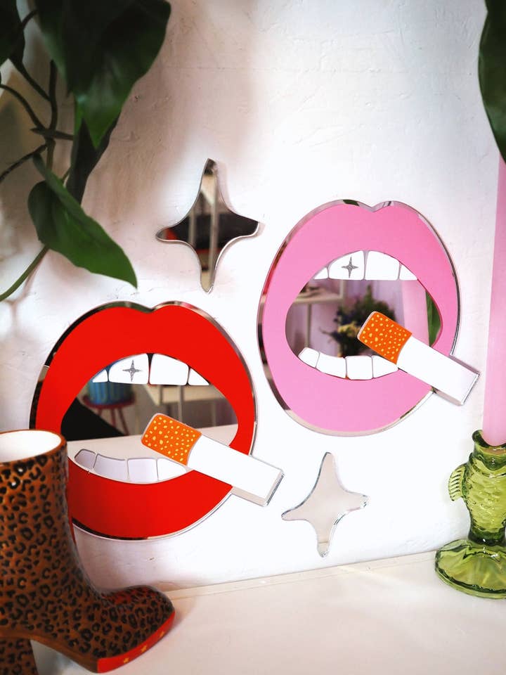 Rykande Läppar Spegel för wholesale av Printed Weird