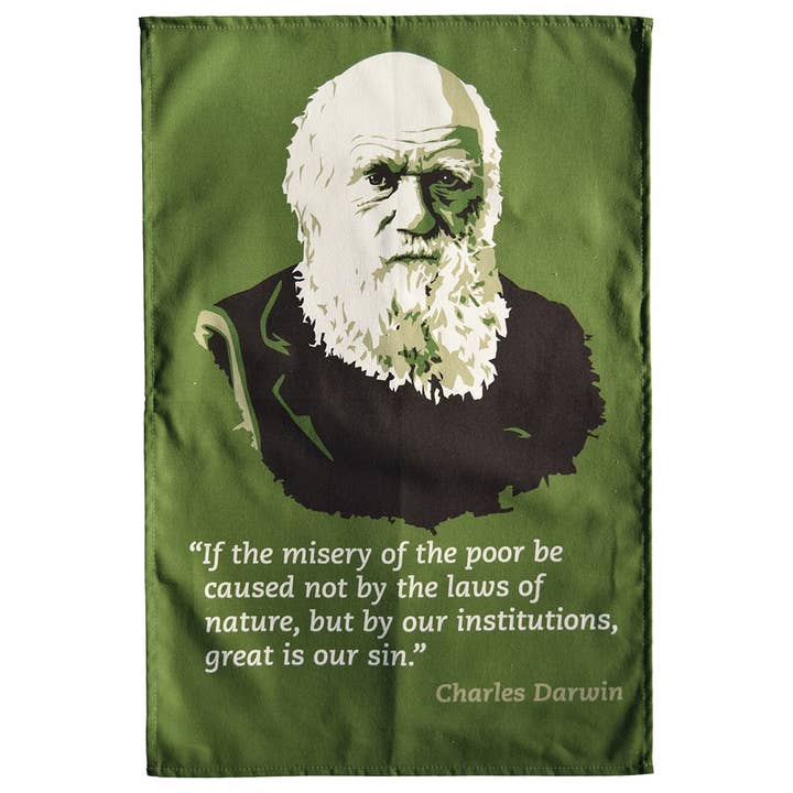 Charles Darwin viskestykke for engroshandel hos Radical Tea Towel