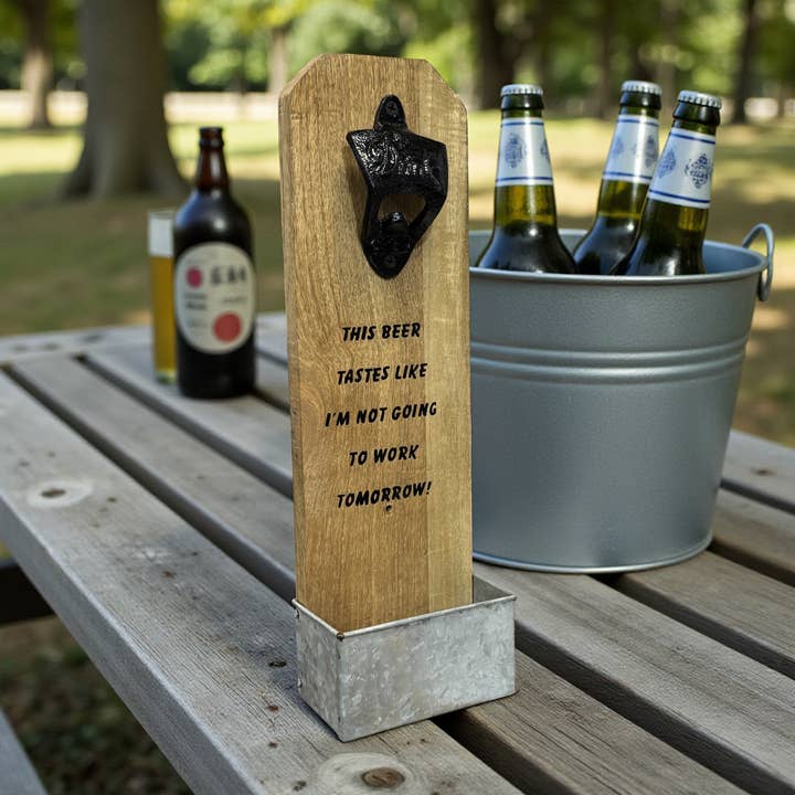 Wilco Home - Wholesale Bottle/wine opener - Mango Wood Wall-Mounted Bottle Cap Opener with Catch Box9