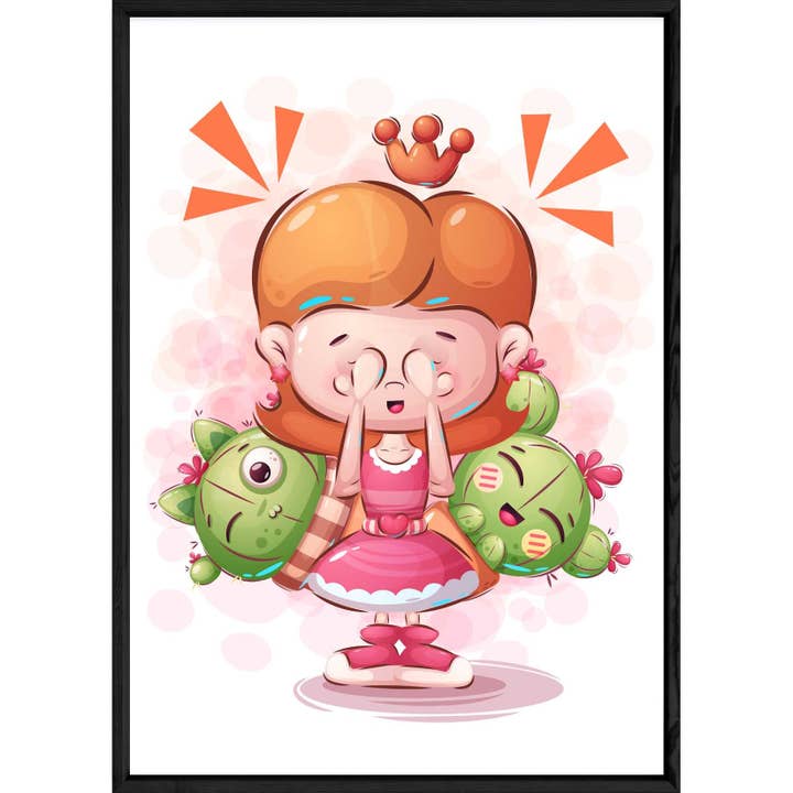 Table plant cactus — 23x32 — Wooden and glass frame for wholesale by ELISE ET LOUISE