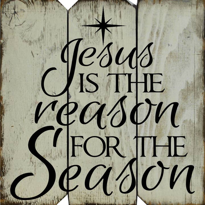 16 X 16 White/black Jesus Us The Reason For The Season for wholesale by Boulder Innovations