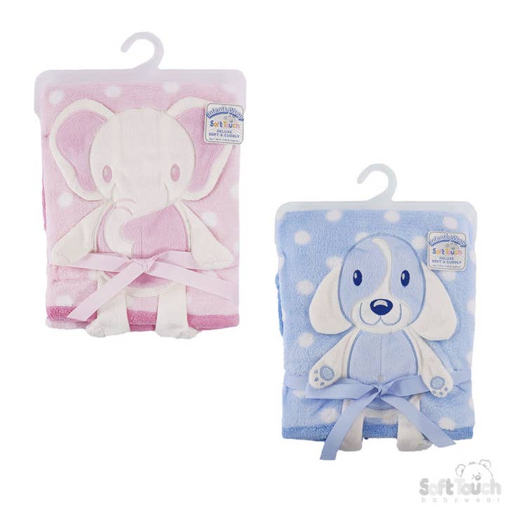 Mantas para bebés: con elefante y perro - FBP86 para venta al por mayor de Soft Touch