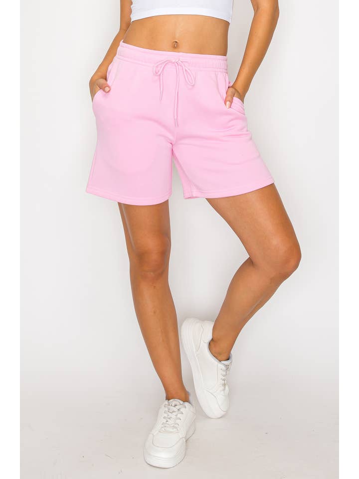 Color 5 - Wholesale Shorts - Women's - Solid color fleece loose fit casual long shorts w/pockets 3