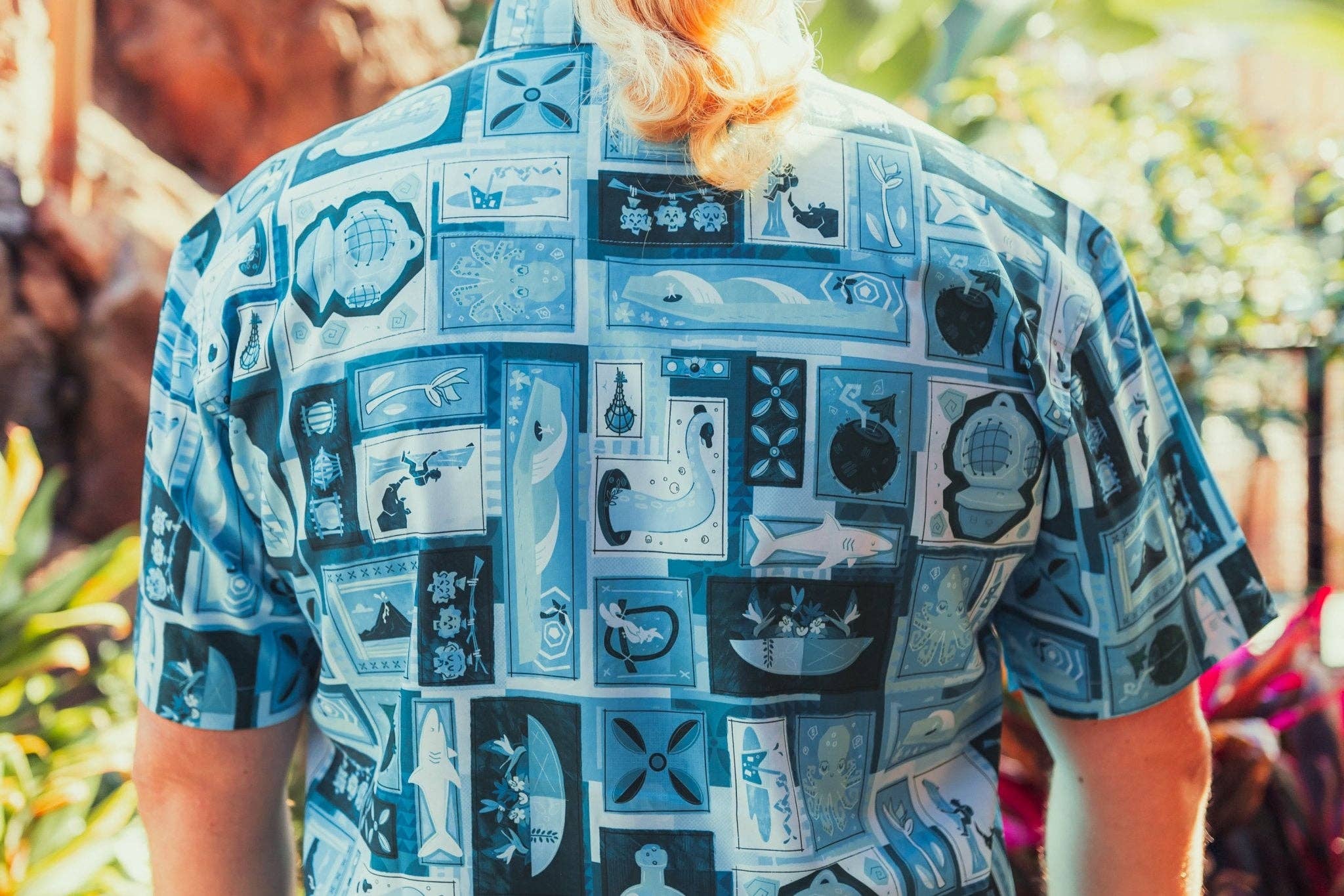 Park Candy - Wholesale Button Down Shirt - Men's - Blue Hawaii Tiki Tiki Aloha Shirt2