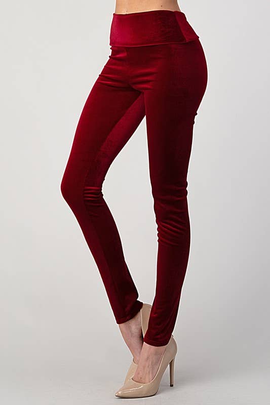 Lemon Tree - Wholesale Fashion Leggings - Women's - HIGH WAIST VELVET KNIT LEGGINGS2