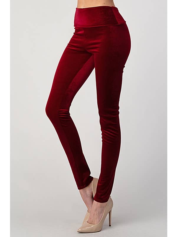 Lemon Tree - Wholesale Fashion Leggings - Women's - HIGH WAIST VELVET KNIT LEGGINGS2