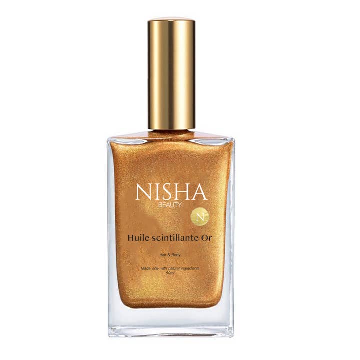 Gold Shimmering Oil for wholesale by Nisha Beauty