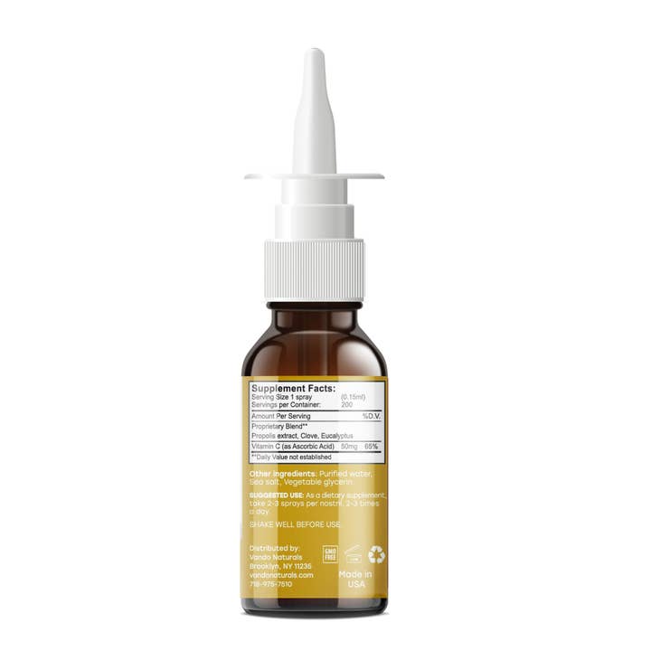 Vando Naturals – Großhandel Nasenpflege – PROPOLIS & MEERSALZ NASENSPRAY 1 fl.oz.
