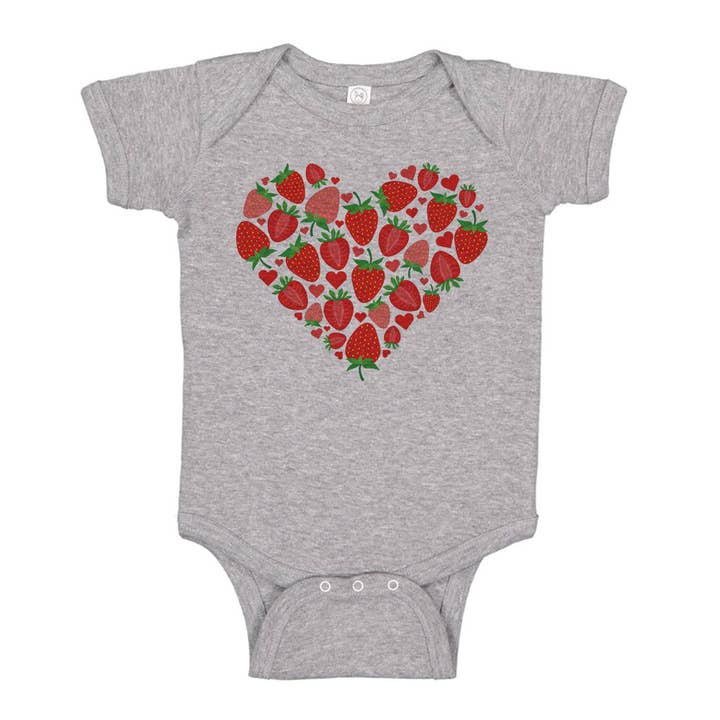 Itsy Bitsy Bella Co - Wholesale Bodysuit (Non-Footed) - Baby - Strawberry Heart Baby Bodysuit3