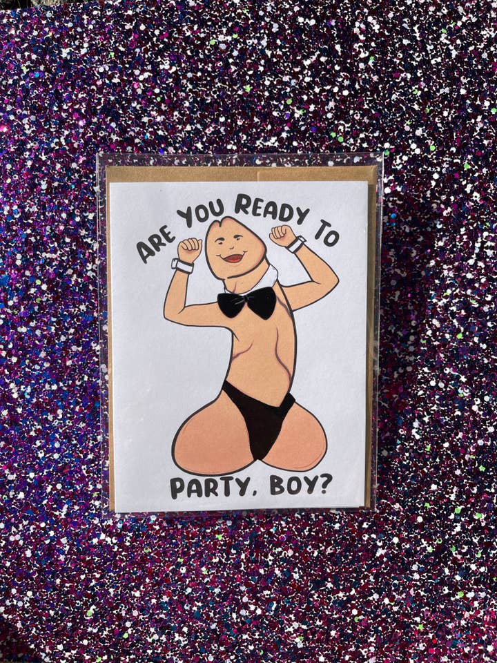 Bist du bereit für eine Party, Junge? Party Penis Boy- Grußkarte für den Großhandel von Savage Sins