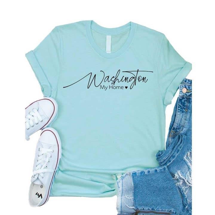 Washington meu estado de casa tee gráfico para crianças por atacado de Kids By Kissed Apparel